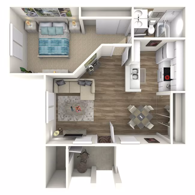 1 Bedroom 361-01 floor plan